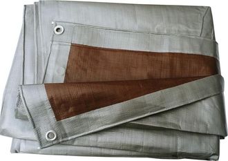 OEM Lona Marr&oacute;n Plateada De 3x4 M De Gran Espesor (210 G/m2)