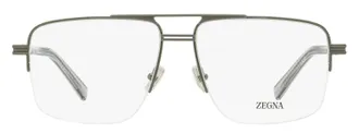 Ermenegildo Zegna EZ5274 Rectangular Pilot Metal Eyeglasses - Gray