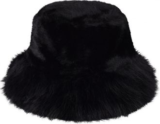 Generic Royal Stallion Premium Faux Fur Winter Bucket Hat in Black, Size: One Size