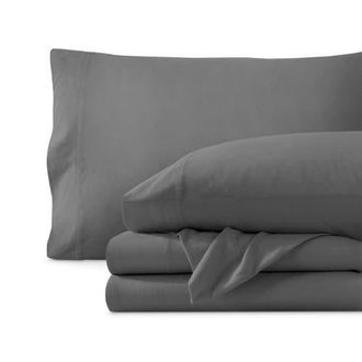 Bare Home Organic Cotton Jersey Sheet Set in Grey at Nordstrom, Size Twin X-Long