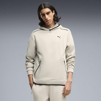 Puma Felpa con cappuccio in pile PUMATECH da uomo, Abbigliamento, Beige, XXL