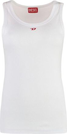 Diesel Tops, Dames, Wit, M, Katoen, T-Anky-D Ribgebreide Tanktop