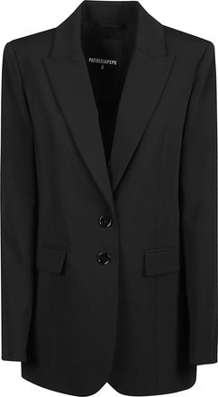 Patrizia Pepe Single-Breasted Tailored Jacket with Classic Notched Lapel