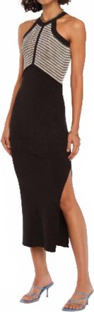 Heartloom Rosette Chevron Dress In Black