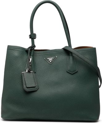 Prada 2000-2025 Vitello Daino Double Handle Tote satchel - women - Calf Leather - One Size - Green