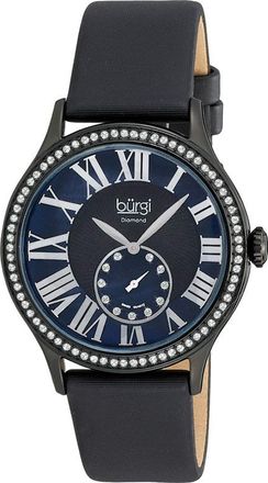 Bürgi Diamond Quartz Crystal Black Mother of Pearl Dial Ladies Watch BUR056BK