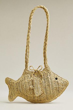 Alemais Raffia Fish Bag