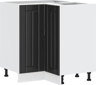 vidaXL Vidaxl - Kitchen Corner Base Cabinet Lucca Black Engineered Wood