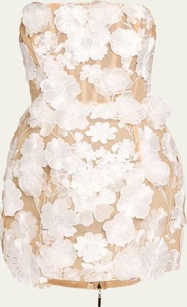 Bronx and Banco Jasmine Maraya Embroidered Strapless Mini Dress