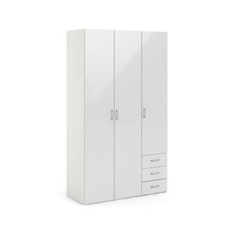 Dmora Dmora - Armario Color Blanco 115,8 X 200,4 X 49,5 Cm, Con Embalaje Reforzado