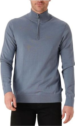 Saint Steve Saint Steve, Truien & Vesten, Heren, Blauw, M, Blauwe Half Zip Trui