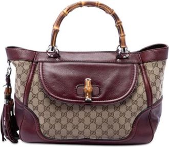 Gucci Pre-owned Bamboo Tote - Dames - Vintage Handtas - Bruin - ONE Size - Leer - Vintage