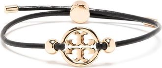 Tory Burch Miller slider bracelet - women - Metal/Cotton - One Size - Black