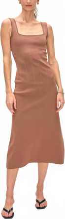 White + Warren Paperfine Midi Dress In Mocha