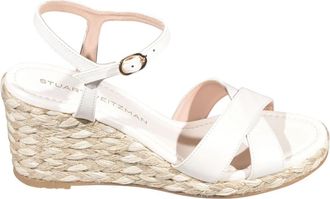 Stuart Weitzman Dayna Espadrille Wedge - Dames - Sleehakken - Wit - 40 EU - Leer - Schoenen