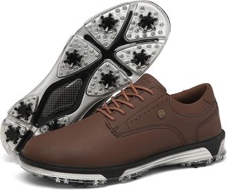 Generic Qynthra Elegant Men & Women Golf Shoes Waterproof Full Grain Leather Soft Spikes Low-Cut Round Toe Classic Oxford Style Professional Footwear for Gras