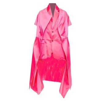Comme Des Gar&ccedil;ons Comme des Garcons Trompe Loeil fuchsia pink layered coat