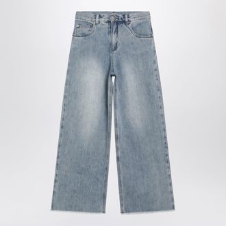Douuod Stone-washed blue wide-leg jeans