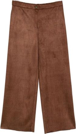 Marina Rinaldi Wijde broek - Dames - Wijde Broeken - Bruin - S - Broeken