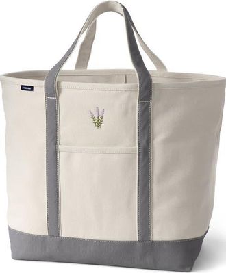Lands End Lands End Canvas Open Top Tote Bag Regular & Long Handle Carry All - Stylish for Work Travel Beach Errands Great Gift in