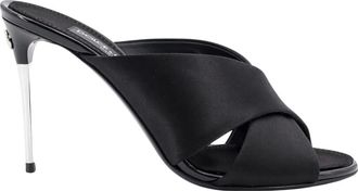 Dolce & Gabbana Sandalen - Dames - Muiltjes - Zwart - 36 EU - Satijn - Schoenen
