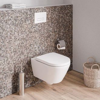 Duravit Vaso sospeso bianco lucido con sedile, fissaggio invisibile - 36x54x36cm - Mino