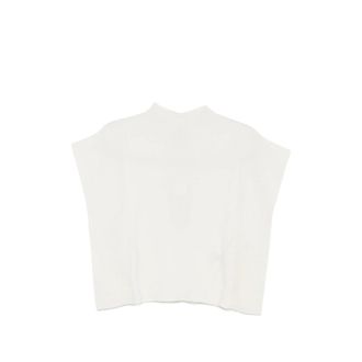 CFCL Portrait Ruffled-sleeve Ribbed Top
