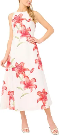 Ted Baker Mina Print Sleeveless Maxi Dress in Ultra White at Nordstrom, Size 10