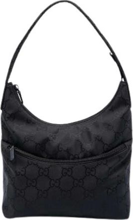 Gucci Pre-owned Shoulder Bags, female, Black, Size: ONE SIZE Pre-owned Nylon Shoulder Bag