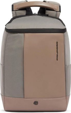 Piquadro Reis laptoprugzak 13-3 met RFID-bescherming - Heren - Rugzakken - Beige - ONE Size - Leer - Tassen