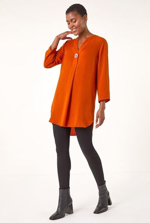 Roman V-Neck Button Detail Top