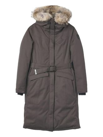 Nobis faux-fur hooded belted coat - women - Polyester - M - Grey