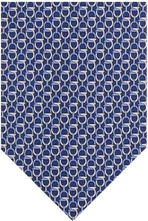 Ferragamo Blue Gancini Logo Tie
