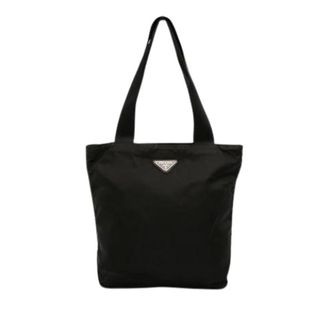 Prada Pre-owned Tote Bags, female, Black, Size: ONE SIZE Pre-owned Vintage Nylon Tote