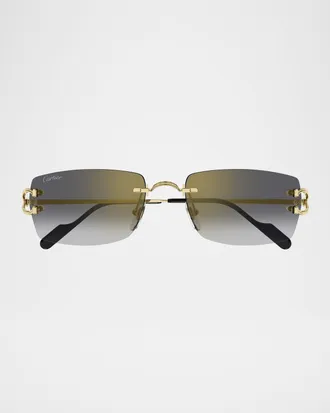 Cartier Men & apos;s CT0550SM Metal Rectangle Sunglasses