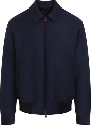Kiton Bomberjack - Heren - Bomber jackets - Blauw - M - Wol - Jassen