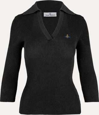 Vivienne Westwood Marina Polo Sweater Cotton / Cashmere Black XS Women