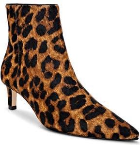 L'agence Lilly III Genuine Calf Hair Pointed Toe Bootie in Leopard Hair Calf at Nordstrom Rack, Size 5.5