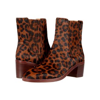 Madewell Desi High Shaft Chelsea Boot Maple Syrup Multi Leopard MA422-984 Womens