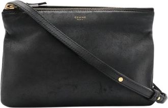 Celine Pre-owned Trio Leder Schoudertas - Dames - Vintage Schoudertas - Zwart - ONE Size - Leer - Vintage