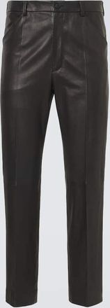 Auralee Leather straight pants