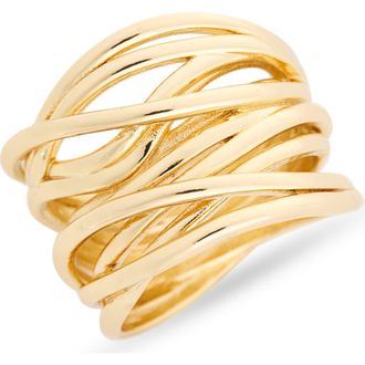 Nordstrom Rack Sculpted Strand Ring in Gold at Nordstrom Rack, Size 7