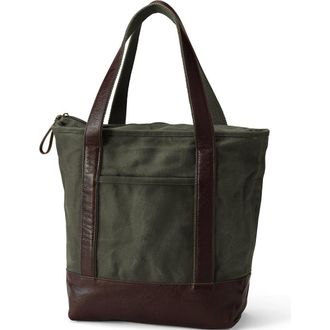 Lands End Large Waxed Canvas Tote Bag in Olive Green at Nordstrom