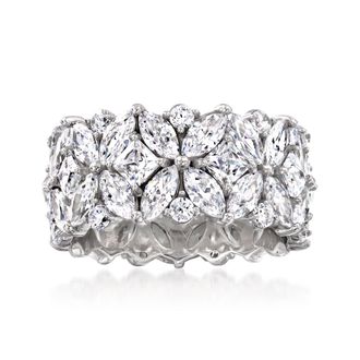 Ross-Simons Multi-Shaped CZ Eternity Band in Sterling Silver