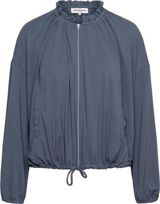 &Co Woman Bomberjack met rucheskraag - Dames - Bomber jackets - Blauw - M - Polyester - Jassen