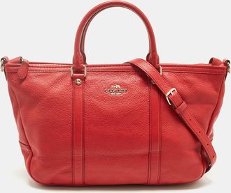 Coach Red Leather Central Tote
