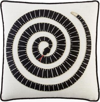 Jonathan Adler Eden Coil Embroidered Pillow in Black at Nordstrom, Size 16X16