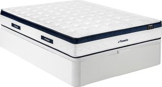 Vente-Unique Conjunto 160 x 200 cm somier canap&eacute; blanco + colch&oacute;n muelles ensacados 5 zonas tejido refrescante grosor 28cm - KOROVOU de YSM&Eacute;E