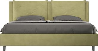 ITYhome Letto Matrimoniale King Size Rivestito In Microfibra - Appia - Tipologia Letto: Senza Rete - Colore: T&egrave; Verde - Dimensione Rete: 180x190