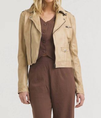 Jakett Piper Leather Jacket In Sand